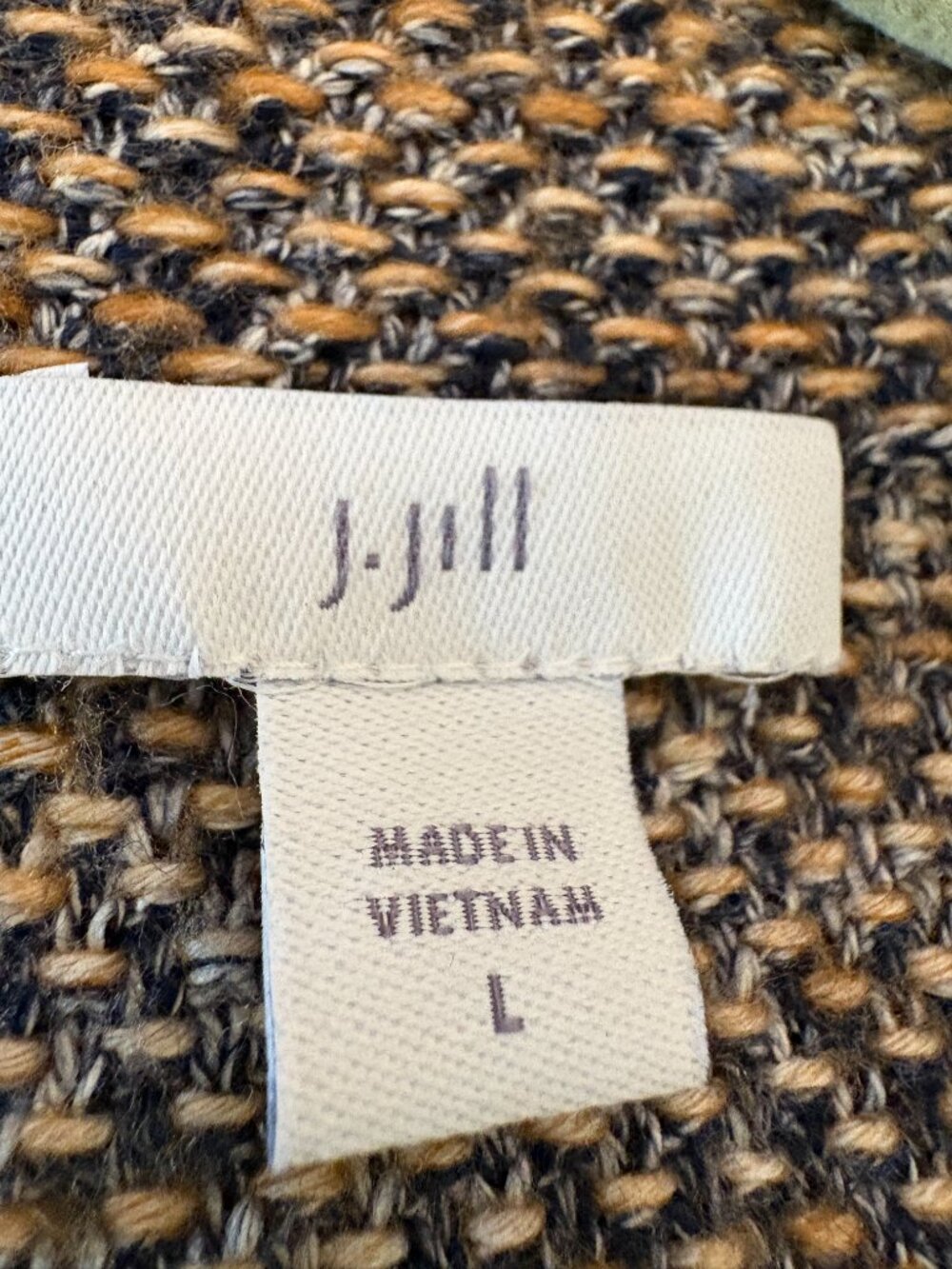 NWOT J. Jill  Tweed Textured Maple Sugar Multi  Sweater Jacket  Sz L - Picture 3 of 7